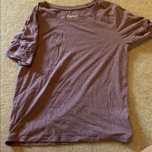 purple tee w/decorative sleeve